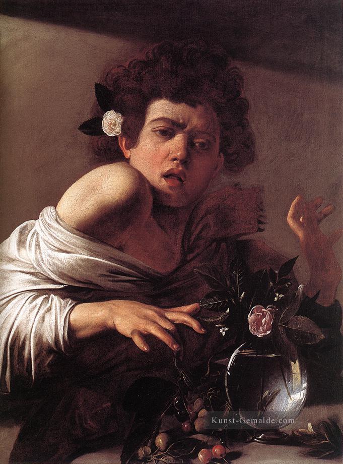 Junge gebissen durch eine Eidechse Caravaggio Ölgemälde